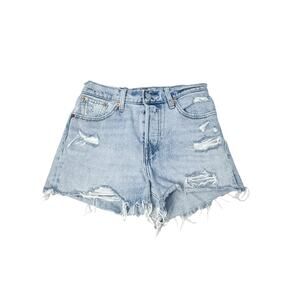 VintagLevi's 501 Light Wash Distressed Cut-Off Jean Shorts 100% Cotton USA Made